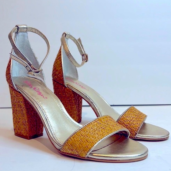 Lily Pulitzer Amber Lynn Block Heel Sandals Size 8 - Picture 1 of 5